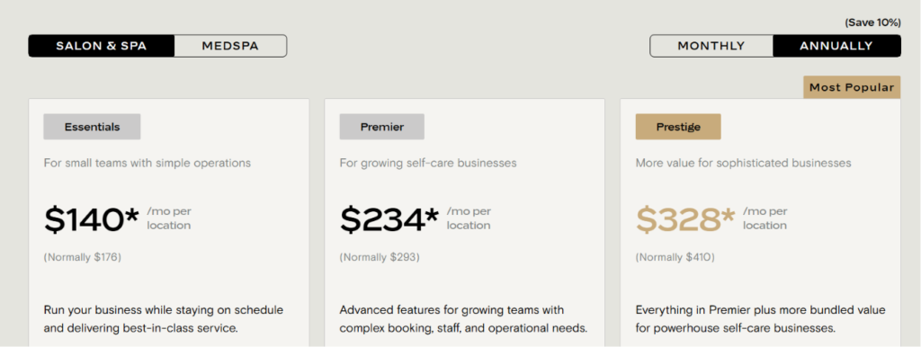 boulevard salon plans and prices